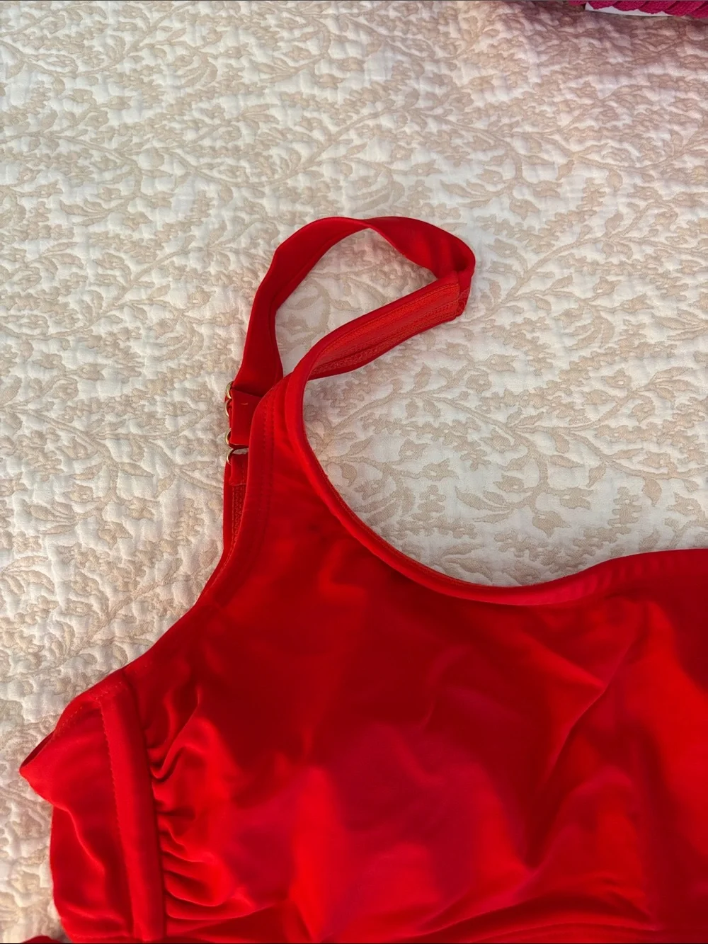 Red One-Shoulder Bikini Set - Women's Swimwear